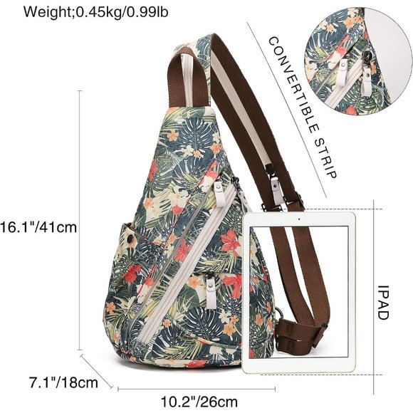 Women Casual Small Canvas Sling Crossbody Shoulder Backpack main image 7